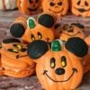 Halloween pumpkin Mickey macarons
