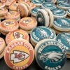 super bowl custom macarons