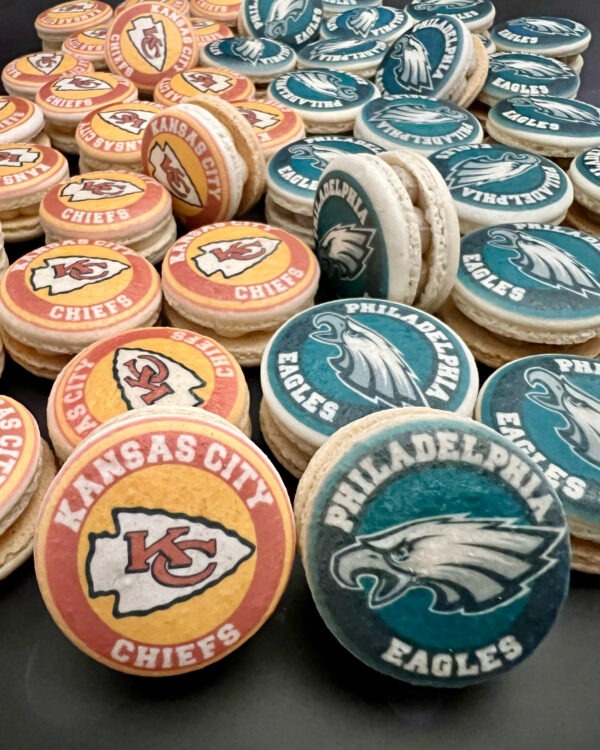 super bowl custom macarons