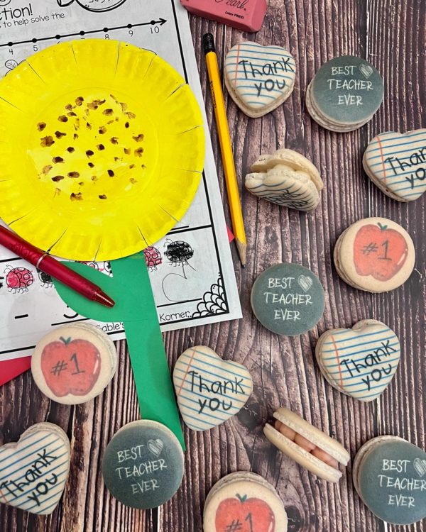 printed custom teacher appreciated macarons